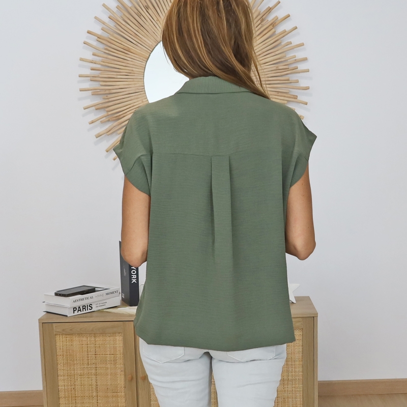 chemisier chic kaki femme tendance