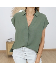 chemisier col v femme kaki tifosi