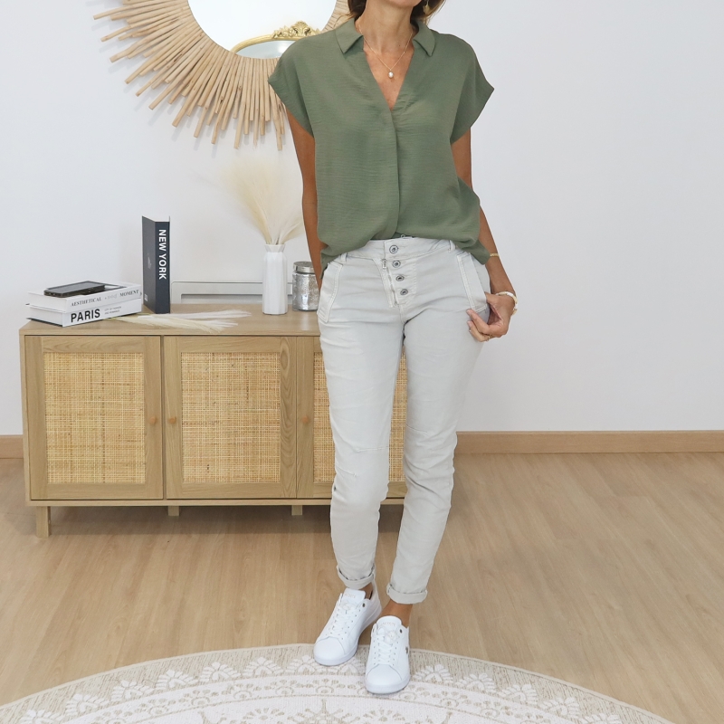 blouse manches courtes femme elegante