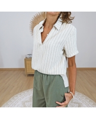 blouse fluide rayures noires femme