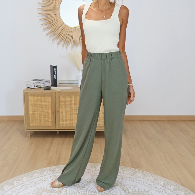 pantalon mellow tifosi kaki femme