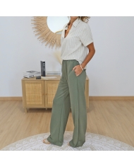 pantalon kaki look naturel femme