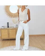 top femme fluide beige tendance