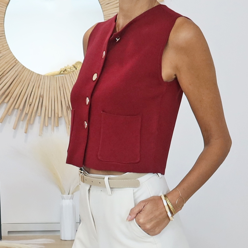 gilet hallow bordeaux tifosi femme