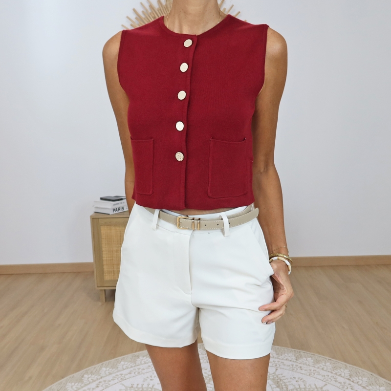 gilet sans manches veston femme bordeaux