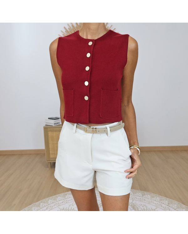 gilet sans manches veston femme bordeaux
