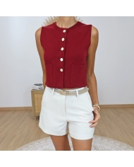 gilet sans manches veston femme bordeaux