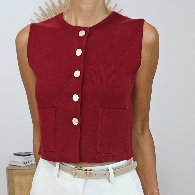 gilet femme boutons dores elegant