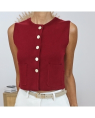 gilet femme boutons dores elegant