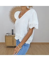 blouse volare blanche tiffosi femme