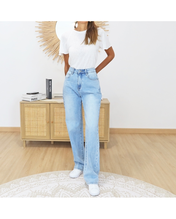 jean femme coupe droite taille haute