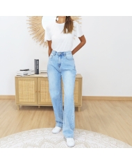 jean femme coupe droite taille haute