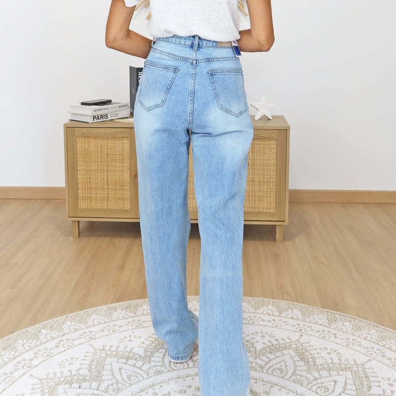 jean femme coupe droite taille haute