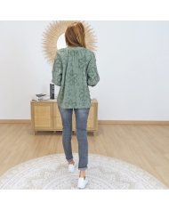 blouse kaki ample femme coton