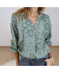 chemise femme detail broderie relief
