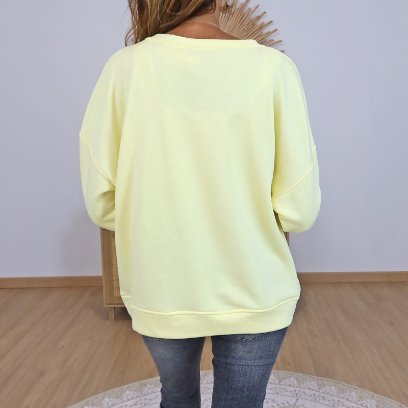 sweat femme inscription coeur relief