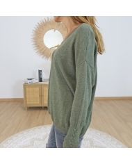 pull kaki femme tenue moderne