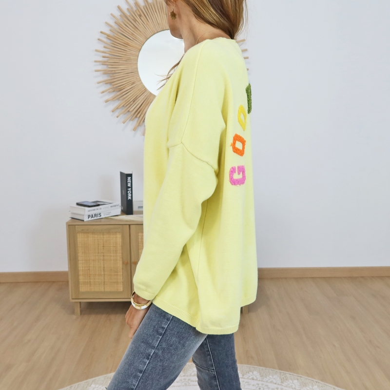 gilet femme inscription relief dos