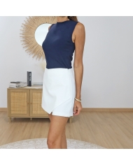 jupe short ecru femme elegante