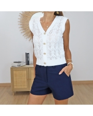 top femme boutons dores detail