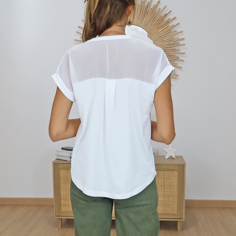 t-shirt femme bouclette relief kaki jaune