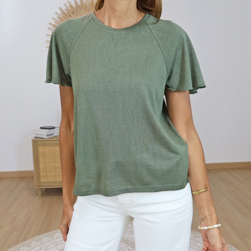 t-shirt cooky kaki femme tiffosi