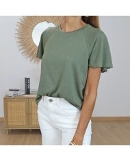 t-shirt kaki tenue elegante femme