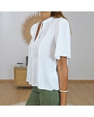 blouse sira blanche femme tiffosi