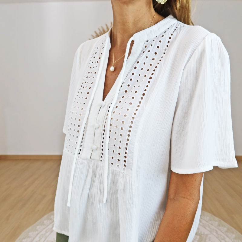 blouse fluide blanche femme ete