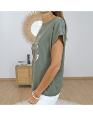 t-shirt kika kaki femme tiffosi