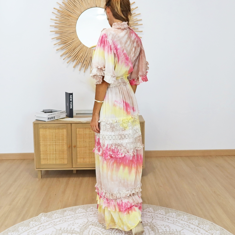 robe boheme volants dentelle femme