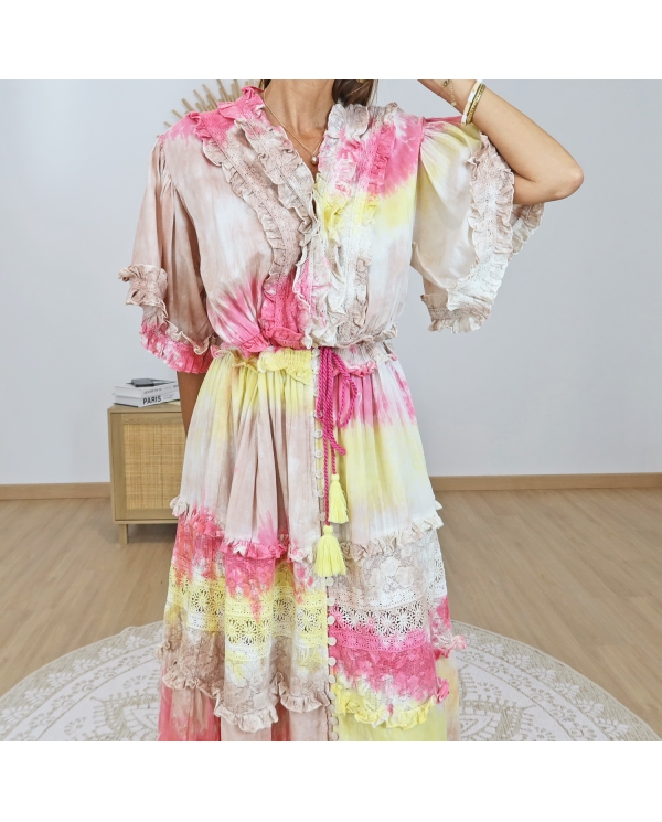 robe longue boheme multicolore femme