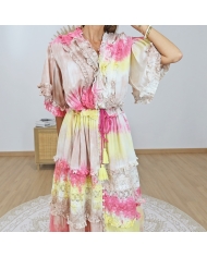 robe longue boheme multicolore femme