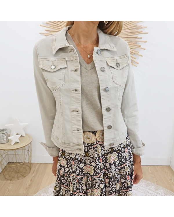 veste lyna beige taupe femme lina carter
