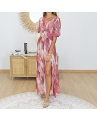 robe longue fluide vieux rose ete