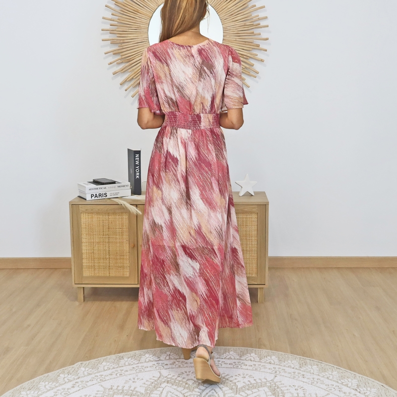 robe longue taille elastique dos femme