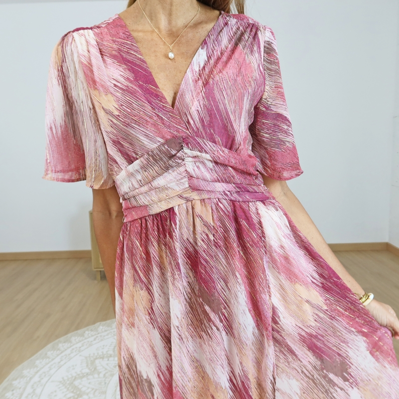 robe longue decollete croise femme