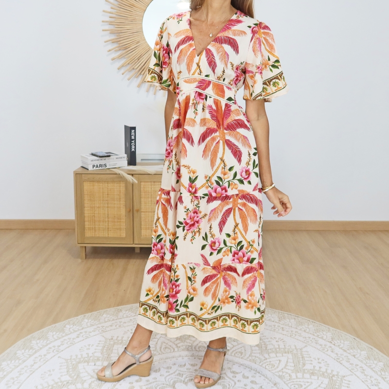 robe longue fleurie femme bohème