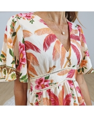 robe fleurie decollete V femme