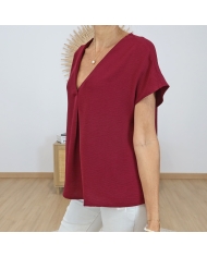 top col v bordeaux femme