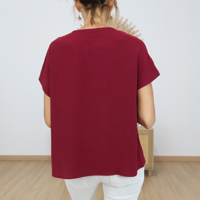 blouse bordeaux femme chic