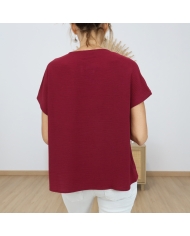 blouse bordeaux femme chic