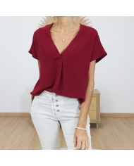 top col v bordeaux femme