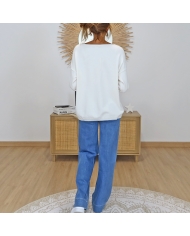 Pull Elisa Love Yourself écru