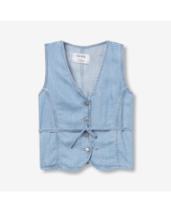 gilet lyocell femme bleu denim
