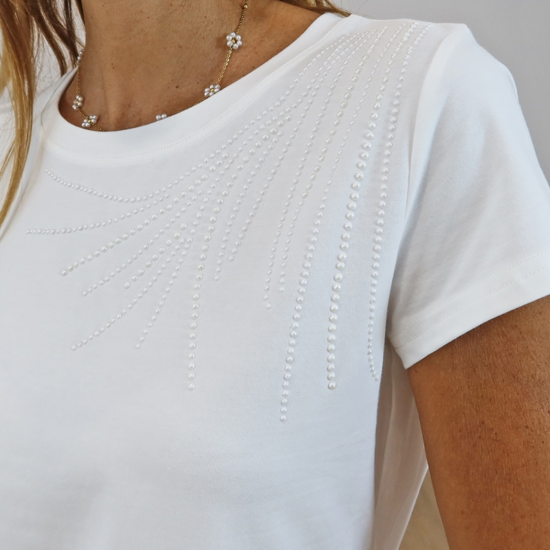 t-shirt manches courtes blanc femme