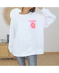 sweat femme oversize blanc look casual