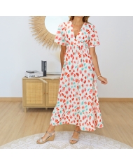 robe lena longue fleurie vue face