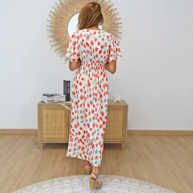 robe lena longue fleurie vue dos