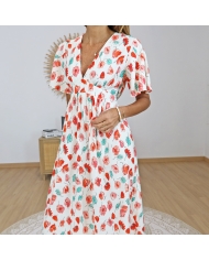 robe fleurie lena manches courtes détail